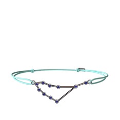 Capricorn Bileklik - Lab safir 925 ayar siyah rodyum kaplama gümüş bileklik #1xxdwgi