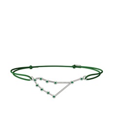 Capricorn Bileklik - Yeşil kuvars 18 ayar beyaz altın bileklik #1xybpcz