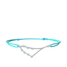 Capricorn Bileklik - Akuamarin 8 ayar beyaz altın bileklik #1y6dfwu