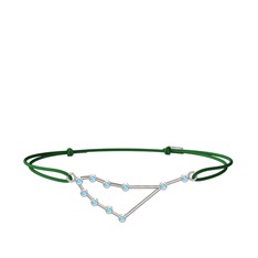 Capricorn Bileklik - Akuamarin 18 ayar beyaz altın bileklik #1yos2kk