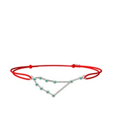 Capricorn Bileklik - Kök zümrüt 8 ayar beyaz altın bileklik #28iu0y