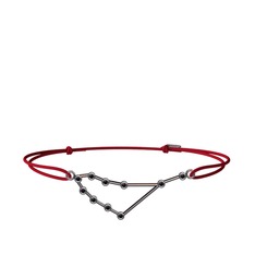 Capricorn Bileklik - Siyah zirkon 925 ayar siyah rodyum kaplama gümüş bileklik #2fz55v