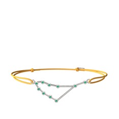 Capricorn Bileklik - Kök zümrüt 14 ayar beyaz altın bileklik #2v61pk