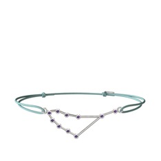 Capricorn Bileklik - Ametist 18 ayar beyaz altın bileklik #3732j