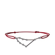 Capricorn Bileklik - Beyaz zirkon 925 ayar siyah rodyum kaplama gümüş bileklik #3qbulp