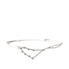 Peridot 14 ayar beyaz altın bileklik