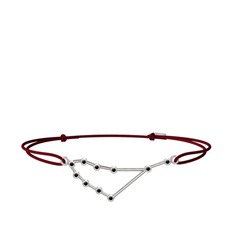 Capricorn Bileklik - Siyah zirkon 8 ayar beyaz altın bileklik #5zn948