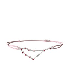 Rodolit garnet 14 ayar beyaz altın bileklik