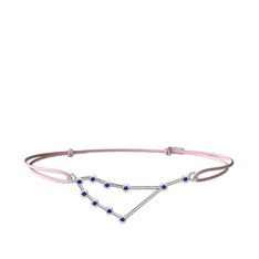 Capricorn Bileklik - Lab safir 18 ayar beyaz altın bileklik #6sa1yn