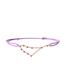 Capricorn Bileklik - Rodolit garnet 925 ayar rose altın kaplama gümüş bileklik #74rwfg
