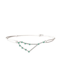 Kök zümrüt 14 ayar beyaz altın bileklik