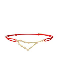 Capricorn Bileklik - Pembe kuvars 14 ayar altın bileklik #7y4dl7