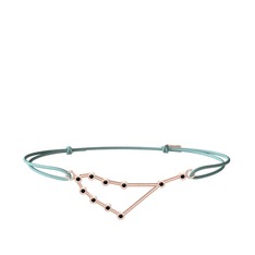 Siyah zirkon 925 ayar rose altın kaplama gümüş bileklik