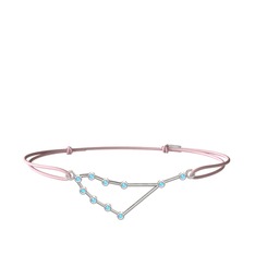 Capricorn Bileklik - Akuamarin 18 ayar beyaz altın bileklik #9d5coz