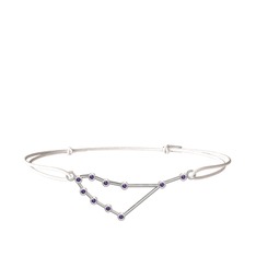 Ametist 14 ayar beyaz altın bileklik