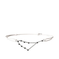 Siyah zirkon 14 ayar beyaz altın bileklik