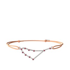 Capricorn Bileklik - Rodolit garnet 14 ayar beyaz altın bileklik #abt0zq