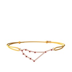 Capricorn Bileklik - Garnet 925 ayar rose altın kaplama gümüş bileklik #bx2ol1