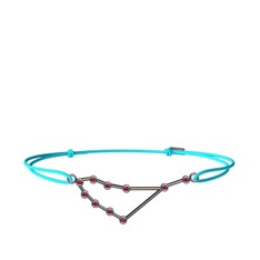 Capricorn Bileklik - Rodolit garnet 925 ayar siyah rodyum kaplama gümüş bileklik #c098ym