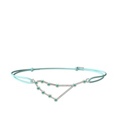 Kök zümrüt 14 ayar beyaz altın bileklik