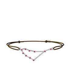 Capricorn Bileklik - Rodolit garnet 8 ayar beyaz altın bileklik #f0kj9x