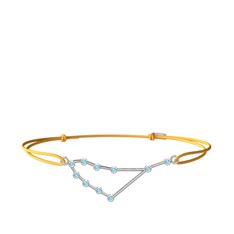 Capricorn Bileklik - Akuamarin 18 ayar beyaz altın bileklik #f2nf96