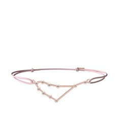 Capricorn Bileklik - Beyaz zirkon 925 ayar rose altın kaplama gümüş bileklik #fxnftr