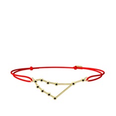 Capricorn Bileklik - Siyah zirkon 925 ayar altın kaplama gümüş bileklik #hftjqp