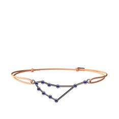 Lab safir 925 ayar siyah rodyum kaplama gümüş bileklik