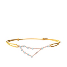 Capricorn Bileklik - Akuamarin 14 ayar rose altın bileklik #jhgc51