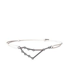 Capricorn Bileklik - Beyaz zirkon 925 ayar siyah rodyum kaplama gümüş bileklik #k4gjt5