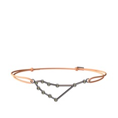 Capricorn Bileklik - Peridot 925 ayar siyah rodyum kaplama gümüş bileklik #lmzslx