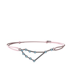 Capricorn Bileklik - Akuamarin 925 ayar siyah rodyum kaplama gümüş bileklik #m5q0d0