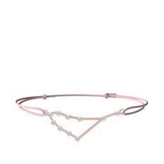 Capricorn Bileklik - Akuamarin 14 ayar rose altın bileklik #mnq6to