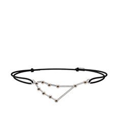 Dumanlı kuvars 14 ayar beyaz altın bileklik