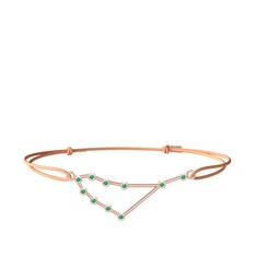 Capricorn Bileklik - Kök zümrüt 14 ayar rose altın bileklik #orsqq4