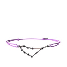 Capricorn Bileklik - Siyah zirkon 925 ayar siyah rodyum kaplama gümüş bileklik #p5jxby