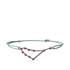 Capricorn Bileklik - Rodolit garnet 925 ayar siyah rodyum kaplama gümüş bileklik #puzqi9