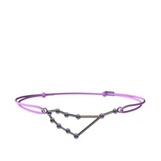 Capricorn Bileklik - Ametist 925 ayar siyah rodyum kaplama gümüş bileklik #q0ufbr