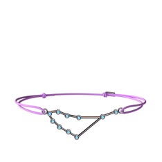 Akuamarin 925 ayar siyah rodyum kaplama gümüş bileklik