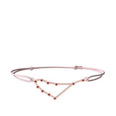Capricorn Bileklik - Rodolit garnet 14 ayar rose altın bileklik #r43pej