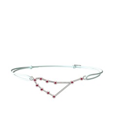 Capricorn Bileklik - Rodolit garnet 8 ayar beyaz altın bileklik #rcs9vs