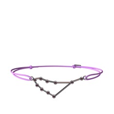 Capricorn Bileklik - Kök yakut 925 ayar siyah rodyum kaplama gümüş bileklik #rvsgl7