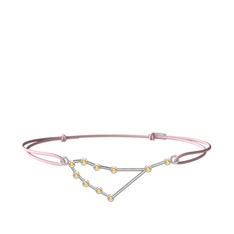 Capricorn Bileklik - Sitrin 8 ayar beyaz altın bileklik #s99cov