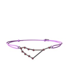 Rodolit garnet 925 ayar siyah rodyum kaplama gümüş bileklik