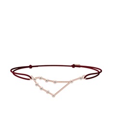 Capricorn Bileklik - Beyaz zirkon 8 ayar rose altın bileklik #vbzsqr