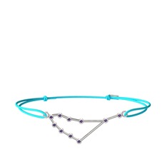 Ametist 14 ayar beyaz altın bileklik