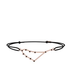 Capricorn Bileklik - Siyah zirkon 8 ayar rose altın bileklik #w4670t