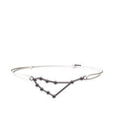 Capricorn Bileklik - Kök yakut 925 ayar siyah rodyum kaplama gümüş bileklik #w5ylqa