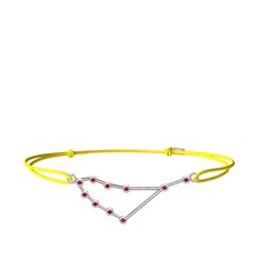 Capricorn Bileklik - Rodolit garnet 8 ayar beyaz altın bileklik #wgwi29
